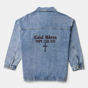 God Bless Pope Leo XIV Denim Jacket
