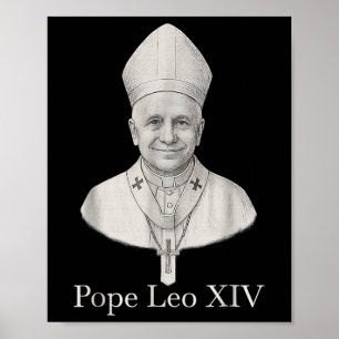 God Bless Pope Leo Xiv Portrait  Poster