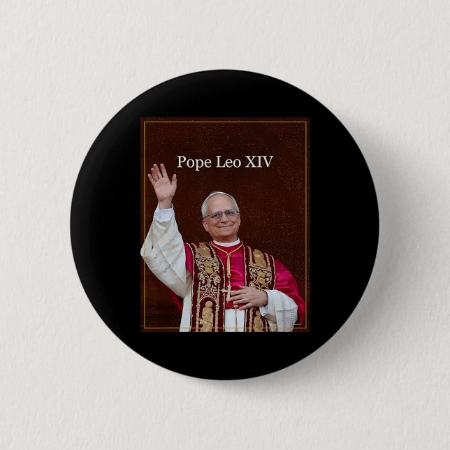 God Bless Pope Leo Xiv Shirt  2 Inch Round Button (Front)