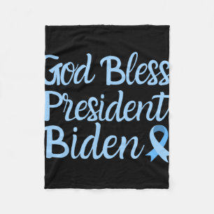 God Bless President Biden Prostate Cancer Awarenes Fleece Blanket