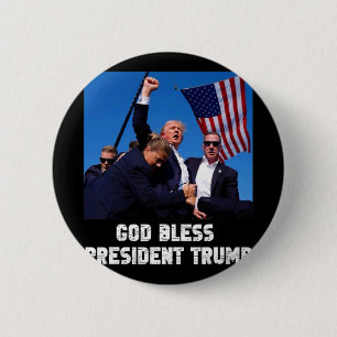 God Bless President Trump For Trump Support Fan 2 Inch Round Button