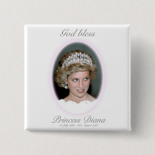 God Bless Princess Diana 2 Inch Square Button