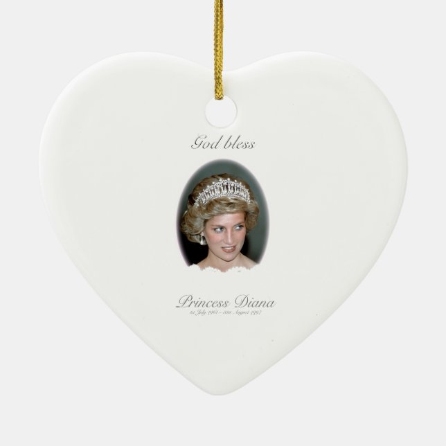 God Bless Princess Diana Ceramic Ornament (Back)