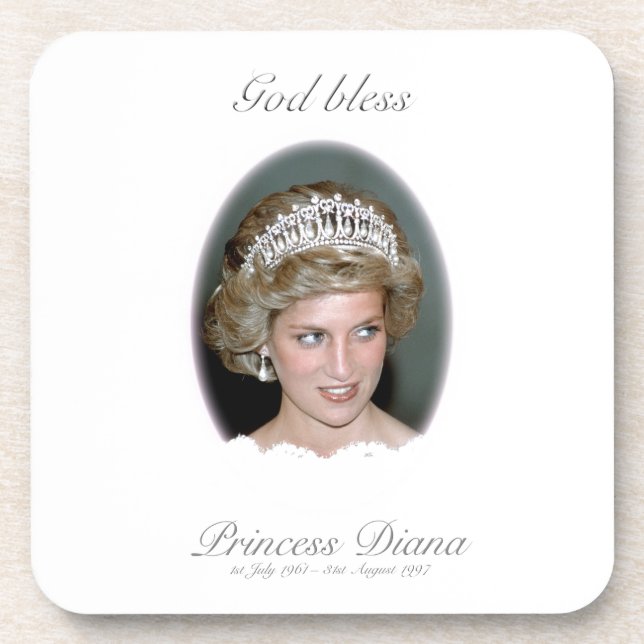 God Bless Princess Diana - Remembrance Coaster (Front)