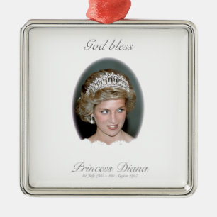 God Bless Princess Diana - Remembrance Metal Ornament