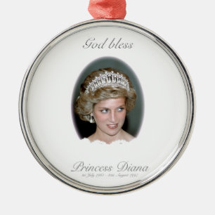 God Bless Princess Diana - Remembrance Metal Ornament