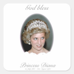 God Bless Princess Diana - Remembrance Square Sticker