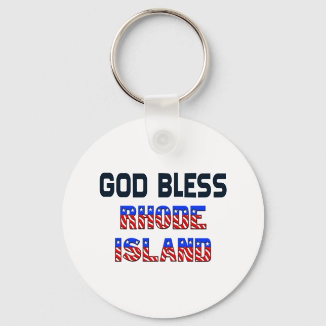 God Bless Rhode Island Keychain (Front)