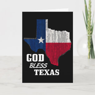 God Bless Texas Flag Texas Independence Day Blue R Card
