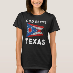 God Bless Texas Ohio Flag T-Shirt