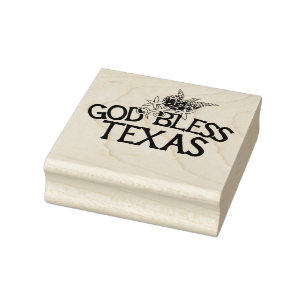 God Bless Texas "Proud Texan" Texas Bluebonnets Rubber Stamp