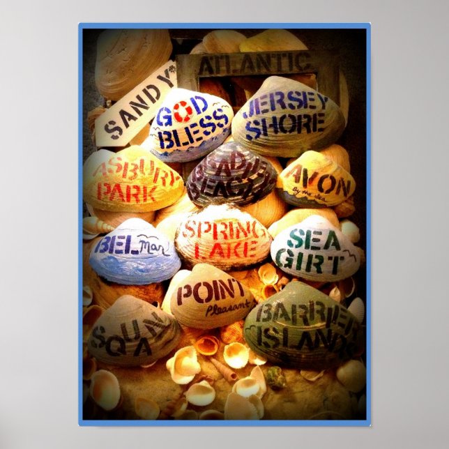 God Bless the Jersey Shore (Light Blue Border) Poster (Front)