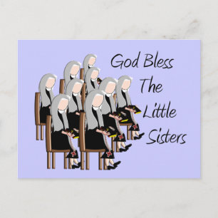 God Bless The Little Sisters Postcard