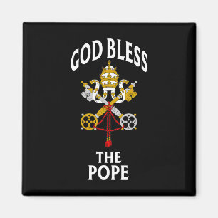 God Bless The Pope Vatican Crest Catholic Prayer B Magnet