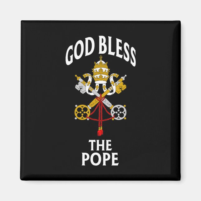 God Bless The Pope Vatican Crest Catholic Prayer B Magnet (Front)