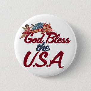 God bless the USA 2 Inch Round Button