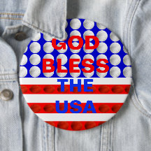 God Bless the USA Pin-Backed Buttons