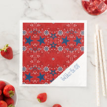 God bless the USA Red Bandana Napkins