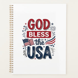 God Bless the USA Vintage Patriotic Faith Shirt De Planner