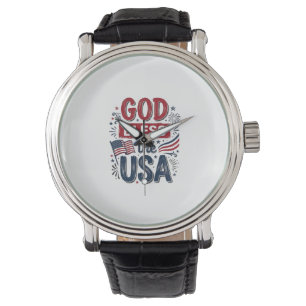 God Bless the USA Vintage Patriotic Faith Shirt De Watch