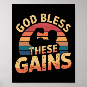 God Bless These Gains Muscle Bodybuilding ---- 1  Poster