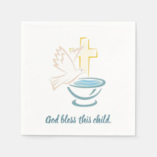 God bless this child (blue) napkin