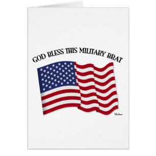 GOD BLESS THIS MILITARY BRAT with US flag