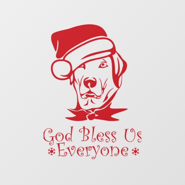 God Bless Us(Dog) Window Cling (Sheet)