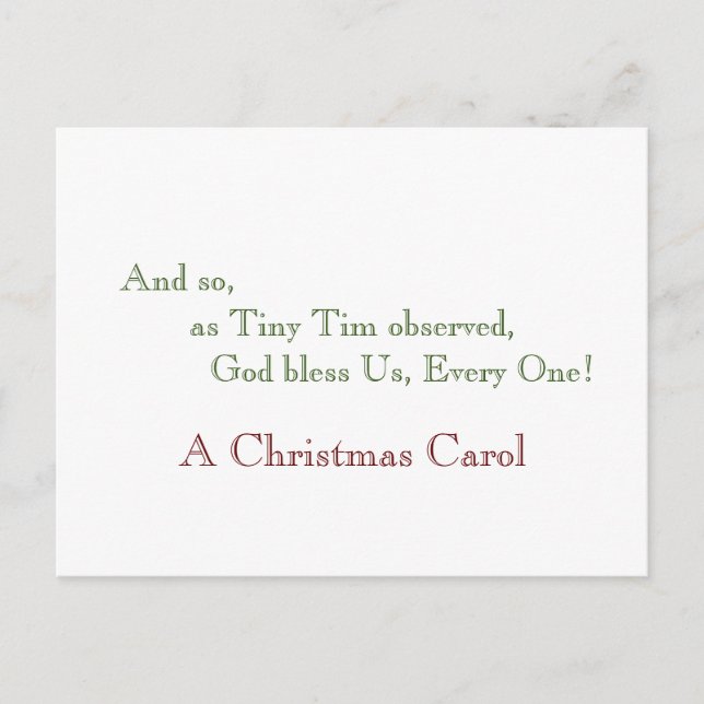 God Bless Us, Every one! Postcard (Front)