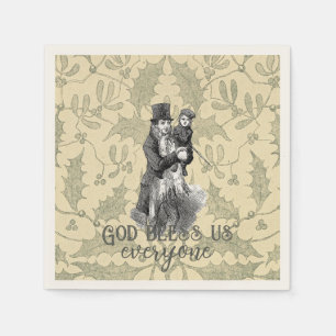 God bless us everyone Dickens Christmas Carol Napkin