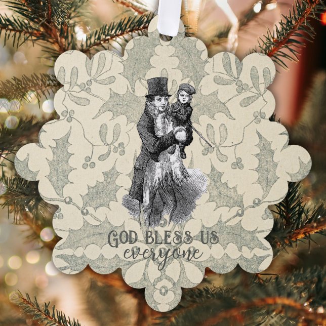 God bless us everyone Dickens Christmas Carol Ornament Card (Creator Uploaded)