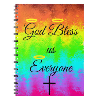 "God Bless Us Everyone" Rainbow Spiral Notebook
