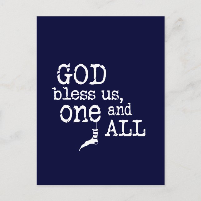 God Bless Us, One And All - Christmas Holiday Postcard (Front)