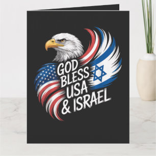 God Bless USA Israel Card