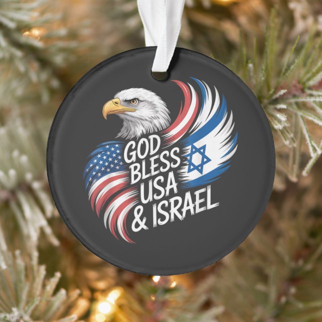 God Bless USA Israel Ornament (Tree)