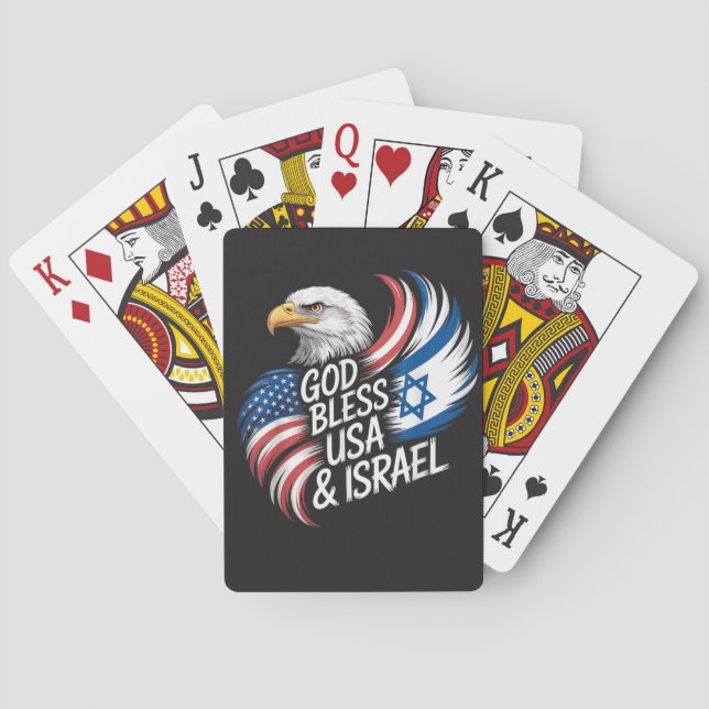 God Bless USA Israel Playing Cards (Back)