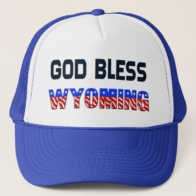 God Bless Wyoming Trucker Hat (Front)