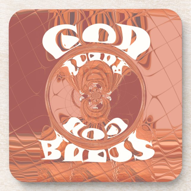 God Bless You – African-Inspired Spiritual Print  Coaster (Front)