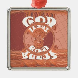 God Bless You – African-Inspired Spiritual Print Metal Ornament