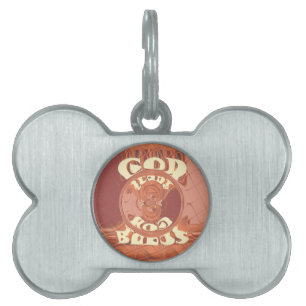 God Bless You – African-Inspired Spiritual Print  Pet ID Tag
