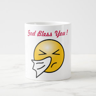 "GOD BLESS YOU FACE LARGE COFFEE MUG
