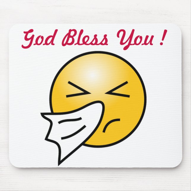 "GOD BLESS YOU FACE MOUSE PAD (Front)