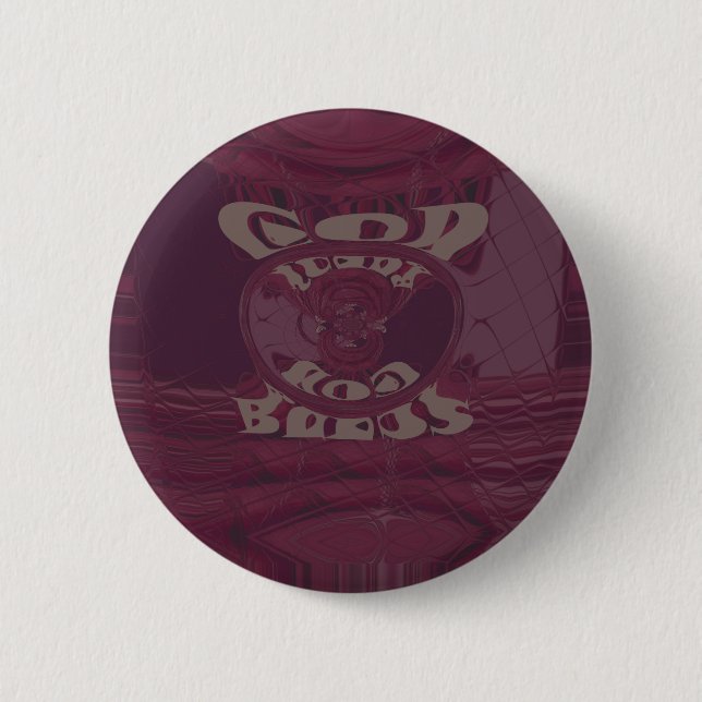 God Bless You Giraffes Art Print/Design 2 Inch Round Button (Front)