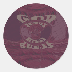 God Bless You Giraffes Art Print/Design Classic Round Sticker