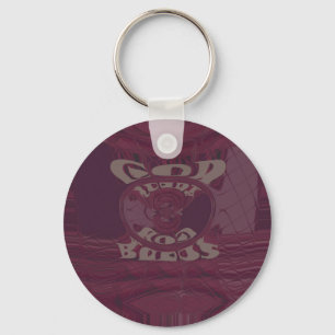 God Bless You Giraffes Art Print/Design Keychain
