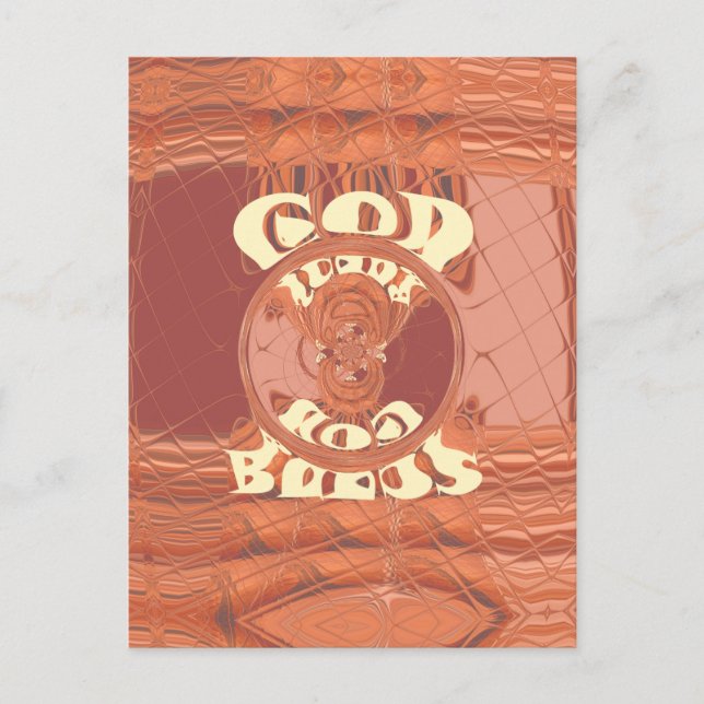 God Bless You Inspirational Text Design.  Postcard (Front)