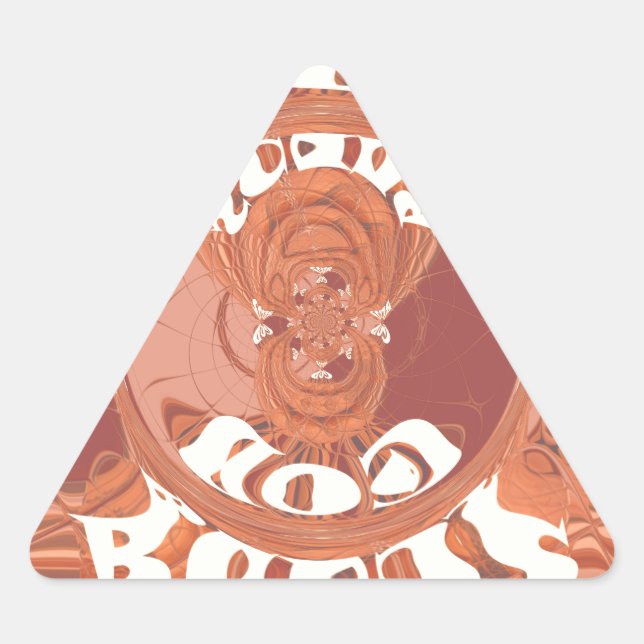 God Bless You Inspirational Text Design.  Triangle Sticker (Front)