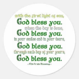 God Bless You Irish Blessing Classic Round Sticker