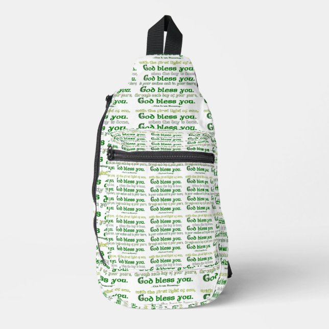 God Bless You Irish Blessing Sling Bag (Front)