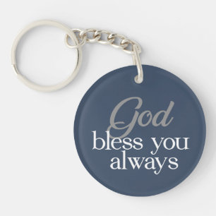 God bless you keychain